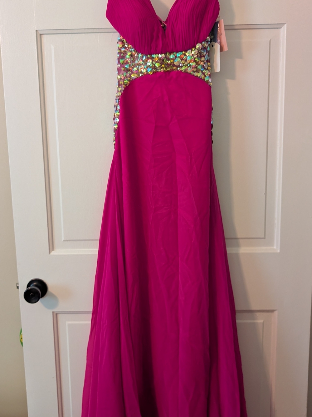 Blush Prom - Fuchsia Rhinestone Formal Dress - NWT Size 2